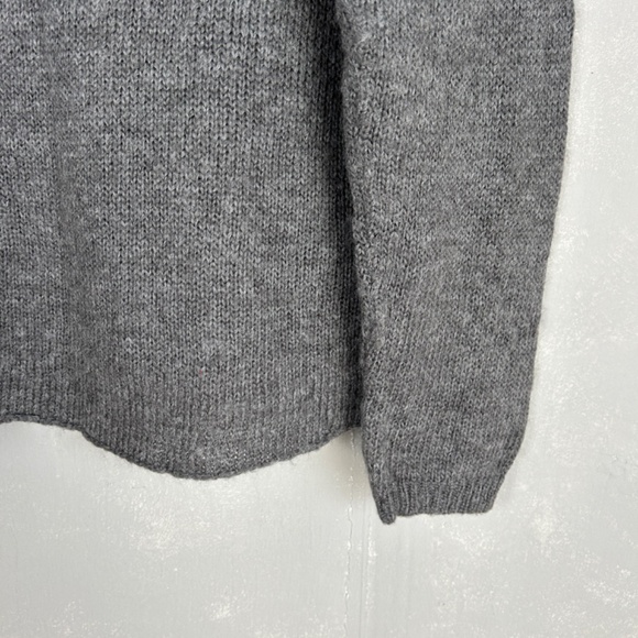 Wooden Ships size M/L sweater jumper FOOTBALL MOM graphic gray mohair wool - Picture 8 of 10